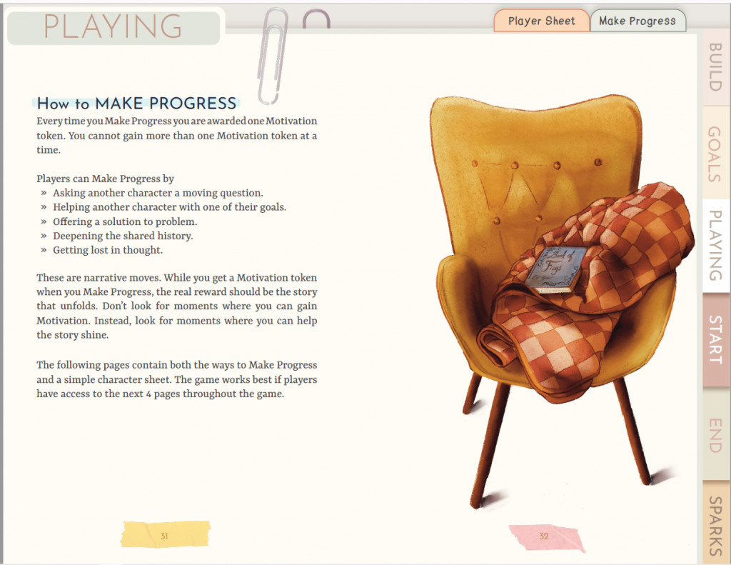 A screenshot of a page from Clean Spirit, including an illustration of a chair.